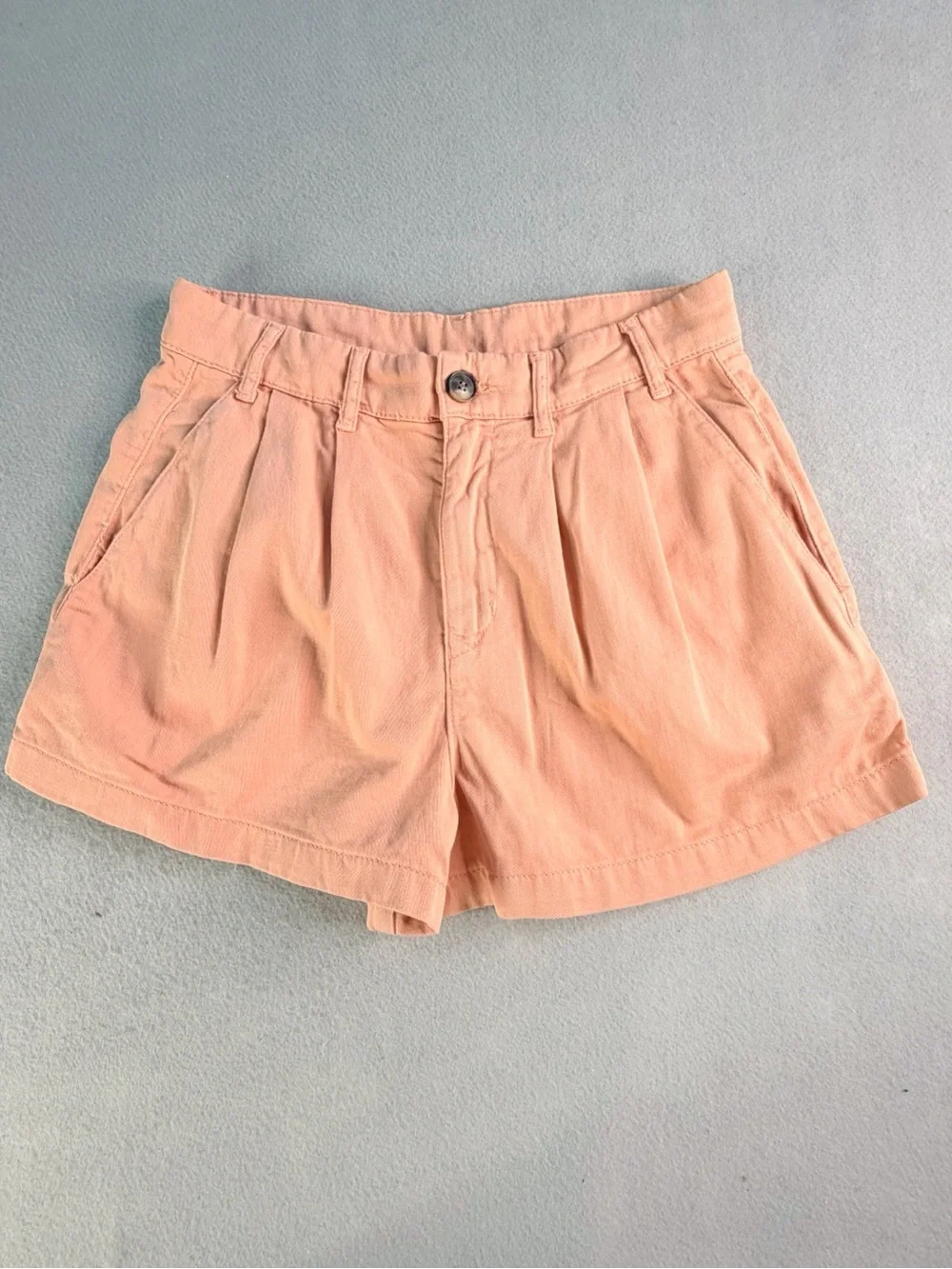 Free People Billie Chino Shorts Pleated Rose Pink Size 4 Beachy Boho Summer Girl